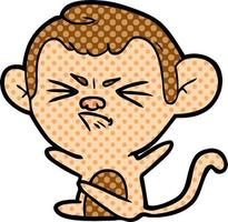 cartoon angry monkey vector