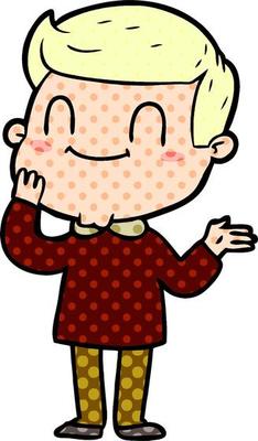 cartoon friendly man