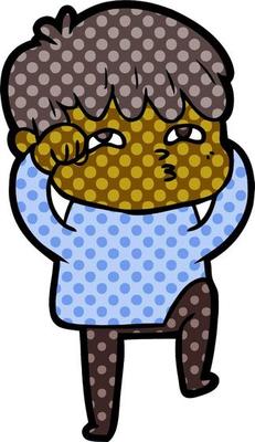 cartoon curious man