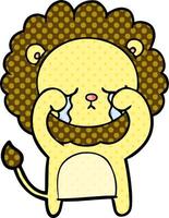 crying cartoon lion vector