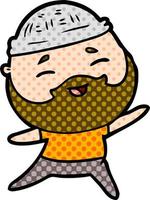 cartoon happy bearded man vector