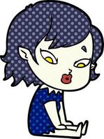 cute cartoon vampire girl vector