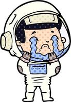 cartoon crying astronaut vector