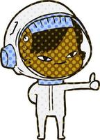 cartoon astronaut woman vector