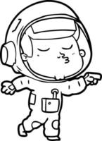 cartoon confident astronaut vector