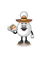 Character cartoon of bowling pin as a mexican chef vector