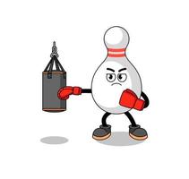 Illustration of bowling pin boxer vector