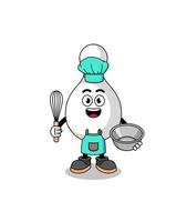 Illustration of bowling pin as a bakery chef vector