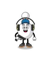 Character mascot of bowling pin doing shooting range vector