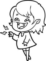 cartoon laughing vampire girl vector