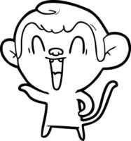 cartoon laughing monkey vector