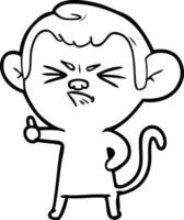 cartoon angry monkey vector