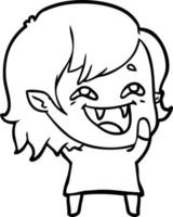 cartoon laughing vampire girl vector