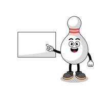 bowling pin illustration doing a presentation vector