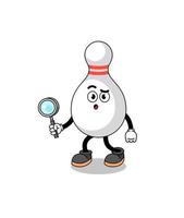 Mascot of bowling pin searching vector