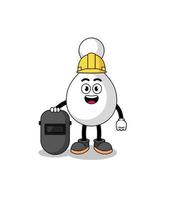 Mascot of bowling pin as a welder vector