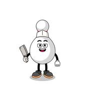 Mascot of bowling pin as a butcher vector