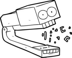 crazy cartoon stapler vector
