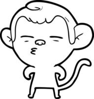 cartoon suspicious monkey vector