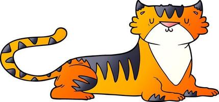 cartoon doodle character tiger vector