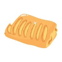 Cheese sandwich flat icon, customizable design vector