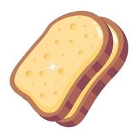 Cheese sandwich flat icon, customizable design vector