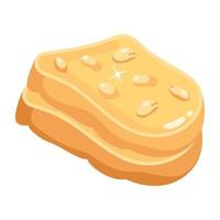 Cheese sandwich flat icon, customizable design vector