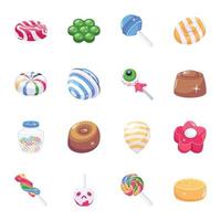 Set of Candies Flat Icons vector
