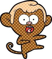 cartoon shocked monkey vector