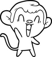 cartoon laughing monkey vector