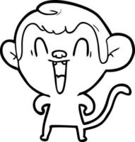 cartoon laughing monkey vector