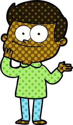 cartoon happy man