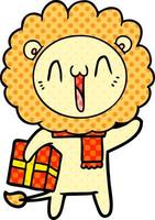 happy cartoon lion vector