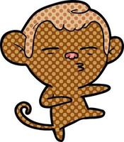 cartoon suspicious monkey vector