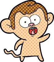 cartoon shocked monkey vector