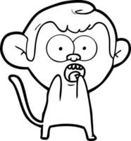 cartoon shocked monkey vector