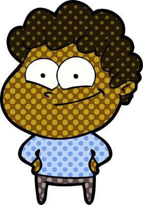 cartoon happy man