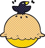 cartoon blackbird in a pie vector