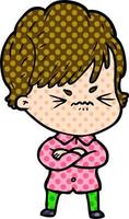 cartoon frustrated woman vector