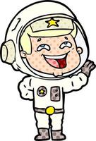 cartoon laughing astronaut vector