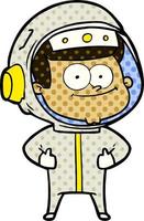 happy astronaut cartoon vector