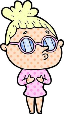 cartoon woman wearing glasses