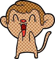 cartoon laughing monkey vector