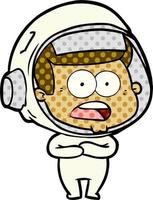 cartoon surprised astronaut vector