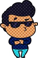 cartoon cool guy vector