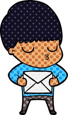 cartoon calm boy