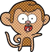 cartoon shocked monkey vector