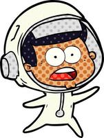 cartoon surprised astronaut vector