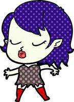 cute cartoon vampire girl vector