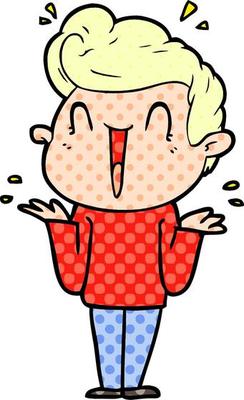 cartoon excited man
